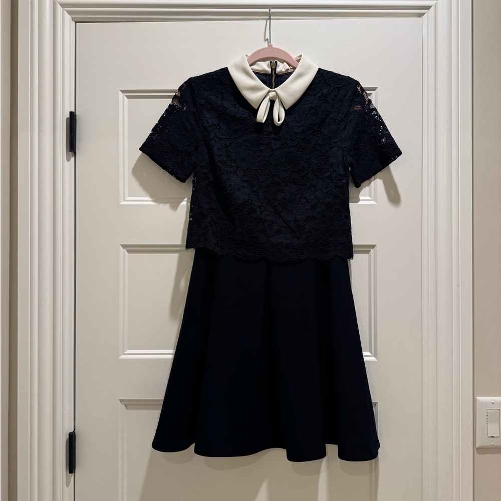 Elegant Ted Baker Navy Lace Kids Dress